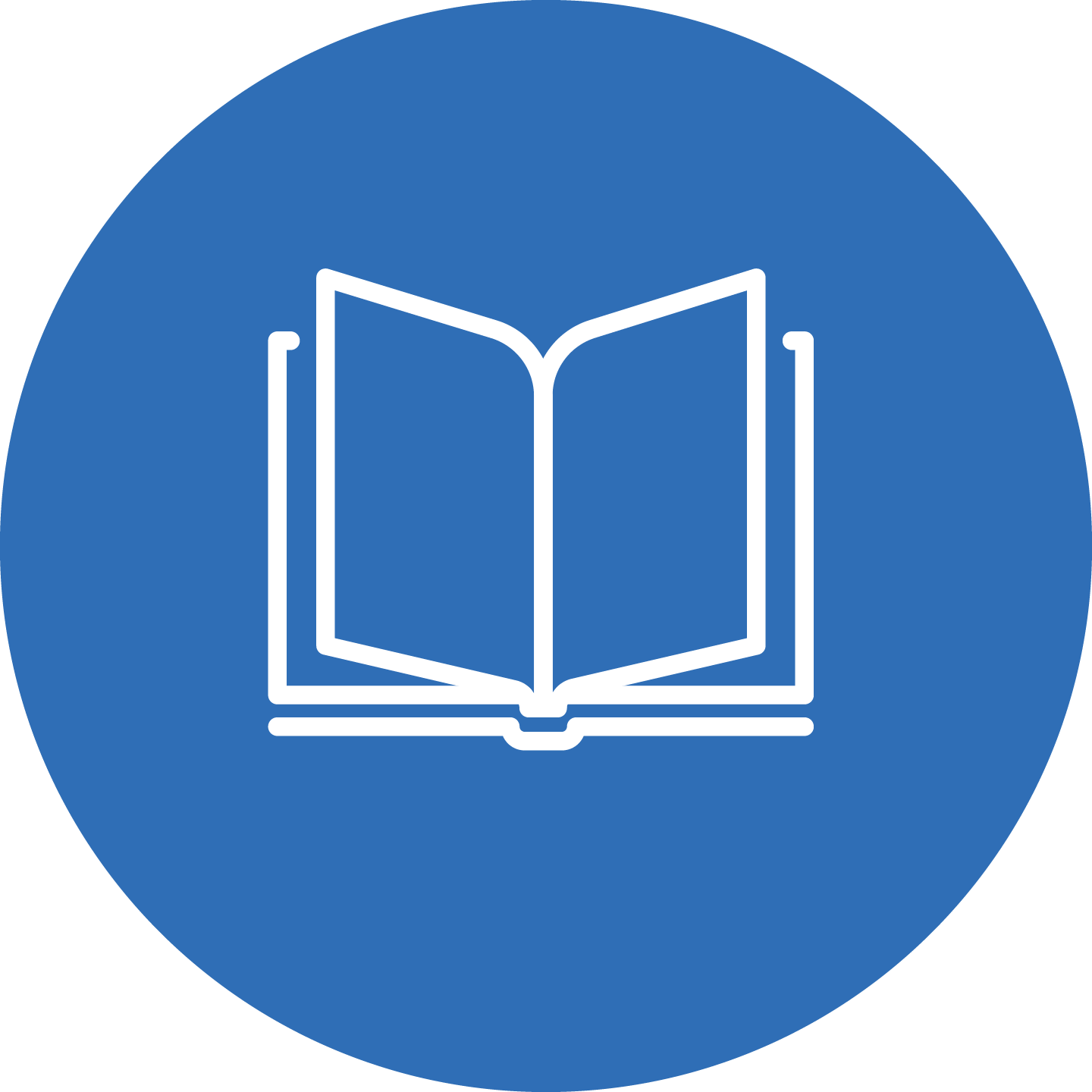 illustration of a book in a blue filled circle